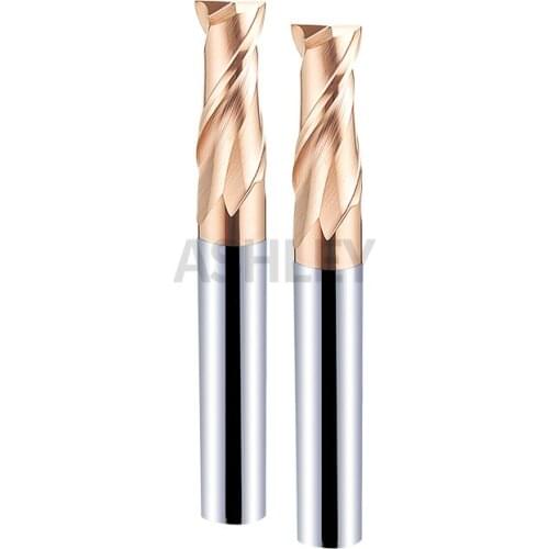 Carbide plain bottom milling cutter with flat end and two edges of tungsten steel, 55 degrees bronzed