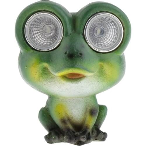 Solar powered outdoor garden lamp LED frog shaped light up path