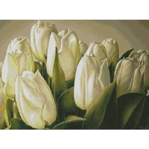 Top Quality hot selling classical lovely alisa cross stitch kit tulip white tulips elephant flower flowers