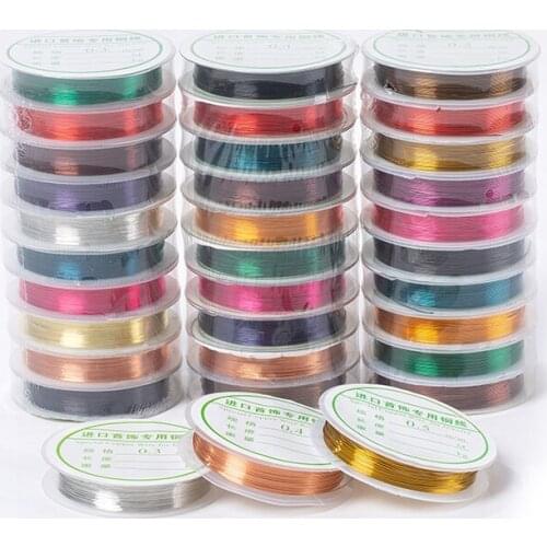 0.3/0.4/0.5MM Mixed Colors 10 Rolls Copper Wire Handmade For Bracelets Necklace Colorfast Beading String Cord DIY Jewelry Making