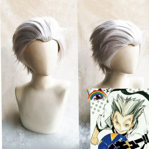 2020 Anime Haikyuu!! Bokuto Koutarou Men Short High temperature fiber Hair Cosplay Costume Wig+ Free wigcap