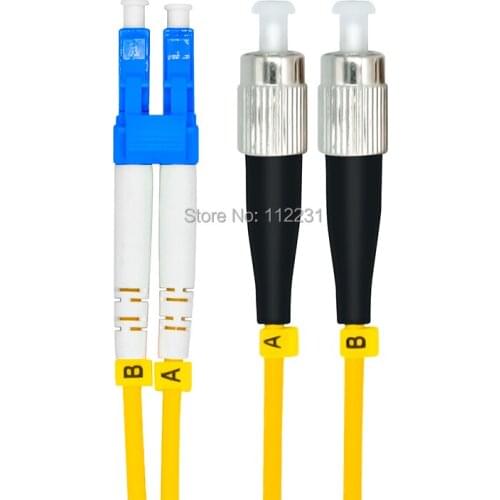 5Meters LC to FC Singlemode Duplex Optical Fiber Patch Cord Cable,LC/PC-FC/PC,3.0mm,9/125,LC-FC 5M