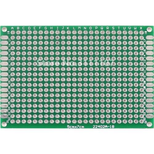 5PCS/Lot 5*7CM Universal Board Breadboard Dual Side Tin Experimental Board Green Oil Fiberglass Board Double-Sided PCB