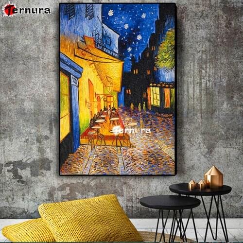 Needlework 5d Diy Diamond Painting Famous Van Gogh Cafe Terrace At Night Cross Stitch Diamond Embroidery Mosaic home decoration