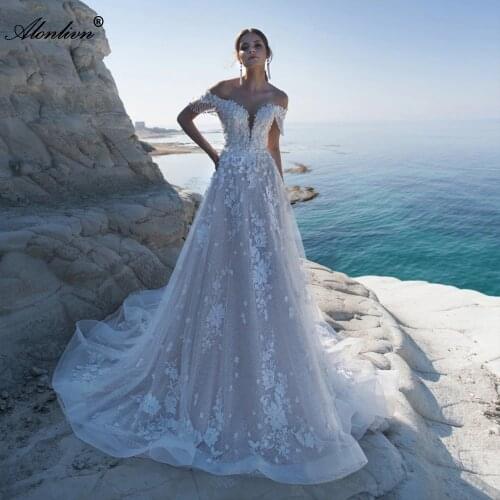 Alonlivn Beach Wedding Dresses