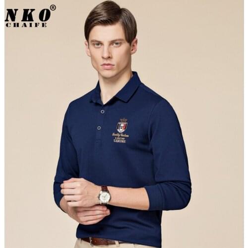 CHAIFENKO Brand Fashion 3D Embroidery Long Sleeve Polo Shirt Men High Quality Business Men Polo Shirts Slim Casual Top Tees Men