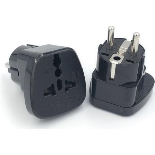 Black White Copper 16A 250V Europe 4.8mm pins travel adaptaor plug Germany French Belgium Korea Russia plug socket convertor