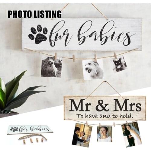 Photo Decoration Frame Wooden Wall Clip Wedding Supplies Photo Clip Handicraft Ornaments Picture Frame TN88