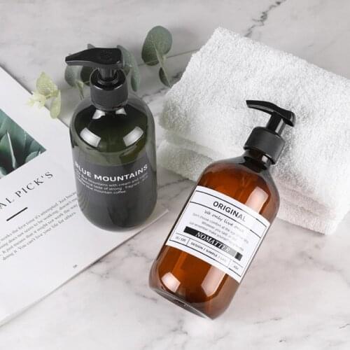 Travel Shampoo Shower Gel Press Bottle Hair Conditioner Body Wash Liquid Empty Bathroom Dispenser Soap Bottles Plastic 500ml