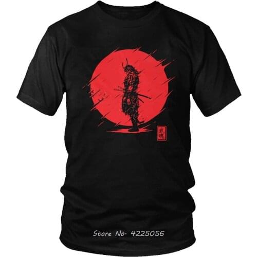 Cool Samurai Spirit T Shirt Men Brand Short Sleeve Cotton Tee Top Red Sun Japanese Armor Warrior T-shirt Tees Classic Tshirt
