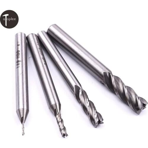 CHEERBRIGHT 1PC 6mm/8mm Shank HSS 4 Flutes End Mill Cutter Milling Cutter Router Bit CNC Mill Drill Bit For Power Tools