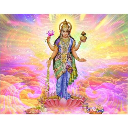 Indian Goddess of Wealth and Prosperity diamond painting full 5d diy diamond embroidery rhinestone mosaic Lakshmi patrone EE1649
