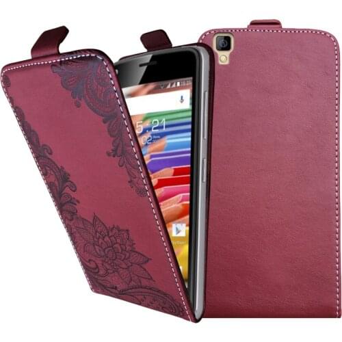 3D Stereo Embossing lace flower butterfly flip up and down leather phone bag cover case for Bluboo Maya