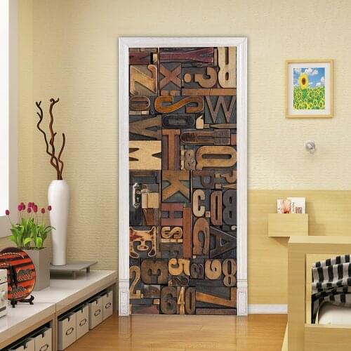 3D creative Alphabet puzzle door stickers wall stickers self-adhesive waterproof removable