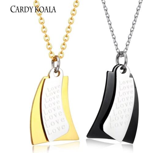 High Quality Stainless Steel LOVE Pendant Couple Necklace Lovers Jewelry Gifts