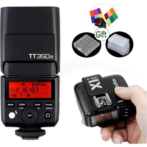 Mini Godox Speedlite TT350N TTL 2.4G HSS Flash + X1T-N Transmitter for Nikon Mirrorless DSLR Camera D810 D7100 D610 D5200 D750