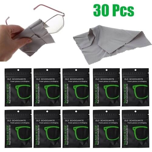 30Pcs Reusable Anti-Fog Wipes Glasses Pre-moistened Antifog Lens Cloth Defogger Eyeglass Wipe Prevent Fogging for Glasses
