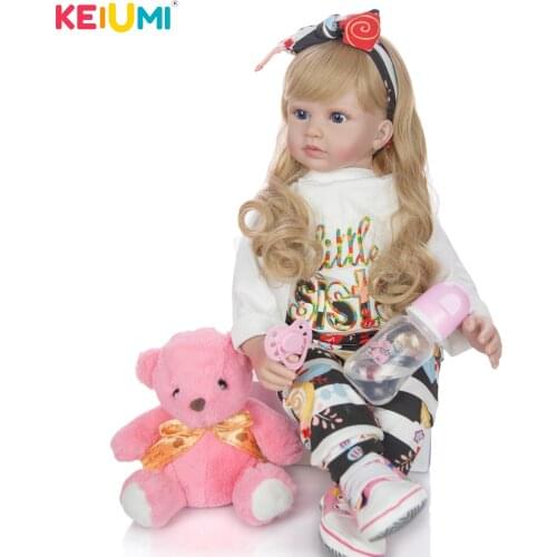 Fashion Lovely 24 Inch As Princess Reborn Baby Doll Toys Vinyl Toddler Doll Girl Gold Hair Birthday Gift Child Play House Toy