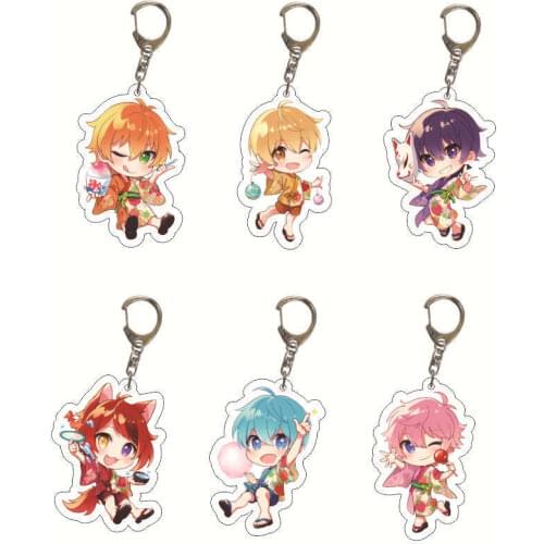 Cartoon Japan Anime Strawberry 100% Keychain Acrylic Pendant Toy Schoolbag Keyring TOUJOU AYA Nishino Tsukasa KITA Key Chain