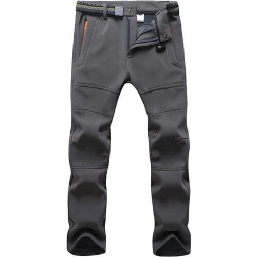 Men Walking Warm Pants Waterproof Fleece Windproof Outdoor Hiking Trousers