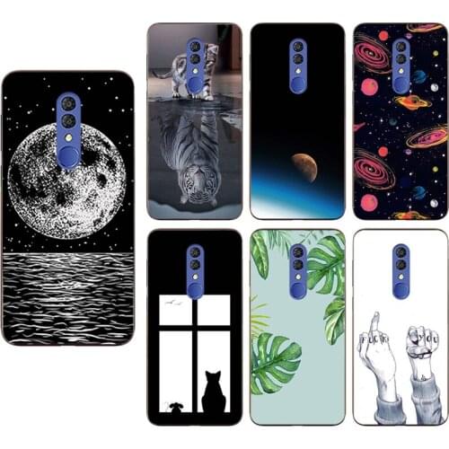 Cartoon Soft TPU Printed Case for Alcatel 1X 2019 Silicone Phone Capa Cover for Alcatel 1X (2019) with Finger Hole Case Fundas