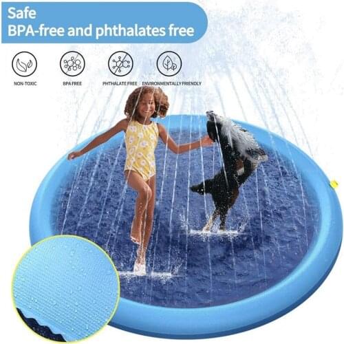 Inflatable Splash Sprinkler Pad Pet Swimming Pool Sprinkler For Kids Folding Pool Cat Bath Basin Cat Dog Water Spray Mat Toy