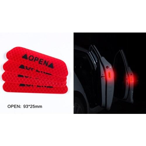 4pcs Car door safety anti-collision warning reflective stickers OPEN stickers For Chevrolet Cruze Aveo Lacetti Captiva Cruze