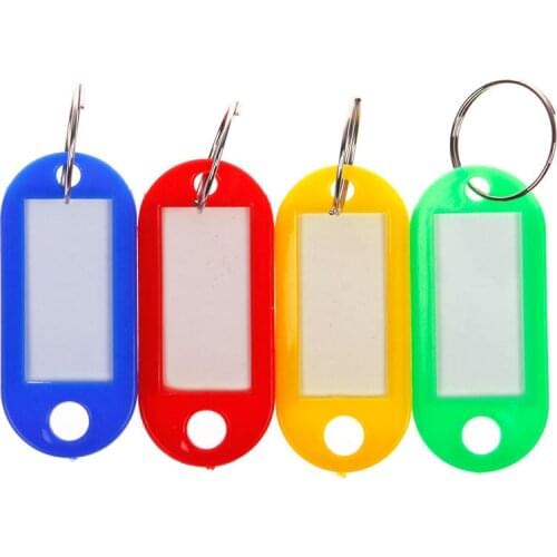 30Pcs Plastic Keychain Blanks Key Ring Diy Name Tags For Baggage Paper Insert Luggage Tags Mix Color Key Chain Accessories