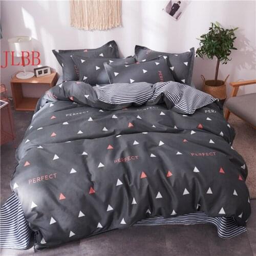 Autumn bedding set woman Stripe duvet cover set summer grey flat sheet, pillowcase&duvet cover leaf bed linen set queen king