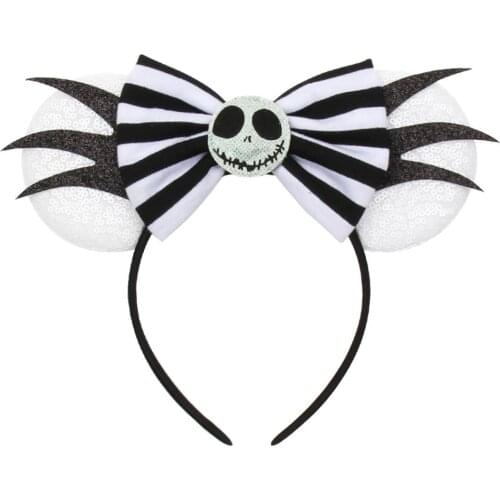 Festival Headband 2020 New Arrival Halloween Women&Girl Mouse Ear Hairband Handmade DIY Jack Skeleton Hair Accessories Headwear