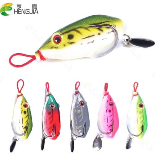 HENGJIA Frog Lure 5.5cm 12g Spinner Spoon Fishing Lure Sillicon Bait Fake Lure For Snakehead Bass Pike Pesca bait leurre