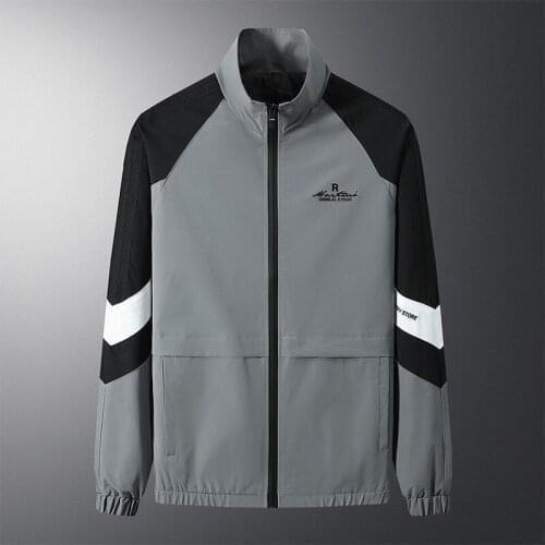 Sports jacket mens spring and autumn new collared cardigan long-sleeved jacket casual jacket thin slim fashion jacket