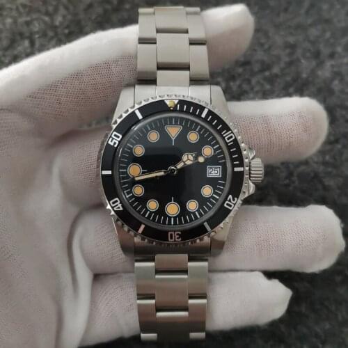 Vintage Watch1960 NH35/NH38 Automatic Movement Mechanische Retro-Uhr Montre mécanique rétro Green Luminous Ratchet 120 Clicks