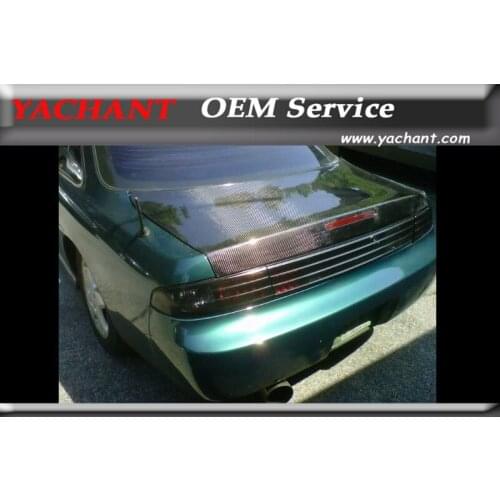 Carbon Fiber Boot Lid Tailgate Fit For 1995-1998 S14 S14A Silvia Zenki Kouki 200SX 240SX Rear Trunk Bootlid w/ Break Light Hole