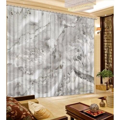 Photo Customize size grey marble custom curtain