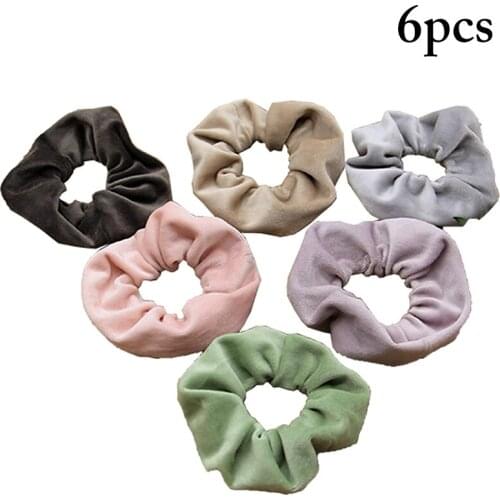 12PCS Velvet Hair Scrunchie Solid Color Ponytail Holder Velvet Elastic Hair Band Hair Rope Hairband Hair Accessories Headwear