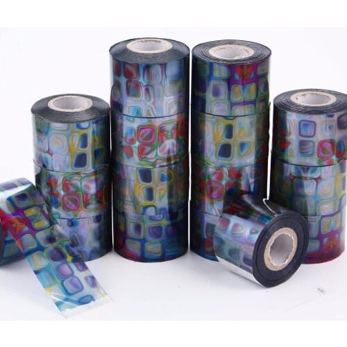 16 pcs/set Water Transfer Nails Sticker Colorful Oil Painting Fashion Design Nails Foil Sticker Decor Decals