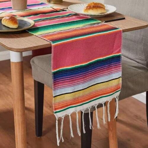 2Pcs Mexican Style Table Runner Creative Party Tablecloth Chic Table Decor Party Table Decoration Tablecloth