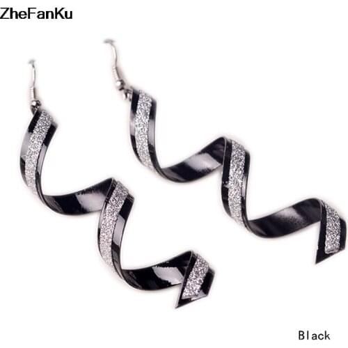 2019 Women Fashion Punk Twist Spiral Earring Lady Girl Scrub Dangle Earrings Charm Jewelry For Valentines Day Gift