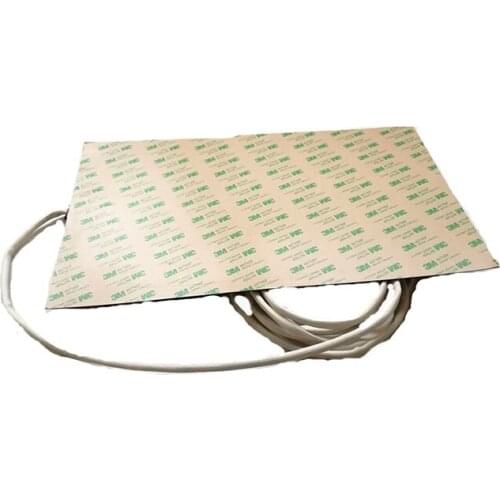 235*390*1.5mm heat bed for 3d printer 230v 250w adhesive 1 side 100k thermistor 1000mm lead wire come out from middle of short