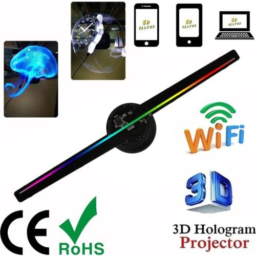 New Wifi 3d Display Advertising logo Light 3d fan Hologram projector Advertising Display hologram Fan Holographic Imaging lamp
