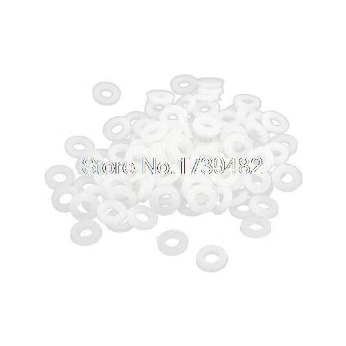 5mm x 2.5mm x 1mm Nylon Flat Insulating Washers Spacer Gasket Beige 100pcs