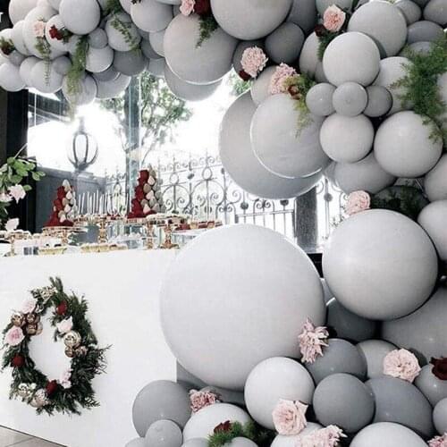 510/12/18/36 inch Macaron Pastel Grey Balloons Big Jumbo grey Globos First Birthday Party Wedding Balon Arch Garland Decoration