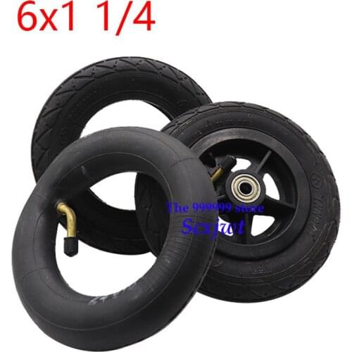 6x1 1/4 Wheels 6 Inch Pneumatic Tire Inner Tube With 4 Inch plastic Rims For Gas Electric Scooters E-bike A-folding Bike Parts