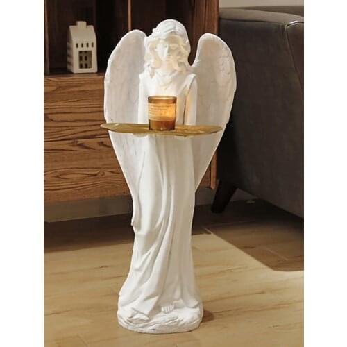 77CM Large Landing Angel Goddess Tray Figurine Resin Sculpture Decoration Modern Nordic Living Room Home Decor Art Crafts Statue