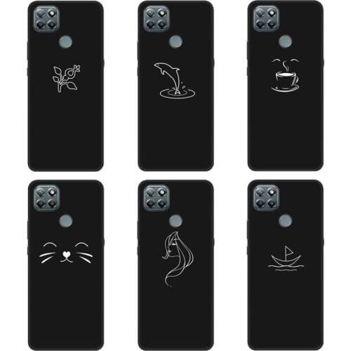 Case For Lenovo K12 Pro Phone Case Back Cover Black Softness Silicone Bumper With White Printing