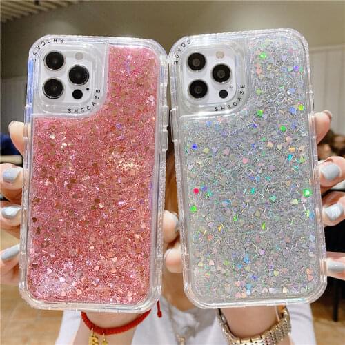 Glitter Sequins Phone Case For iPhone 11 12 Pro Max XR XS Max X 7 8 Plus 12 Mini Shockproof Bumper Cover For iPhone 12 Pro Max