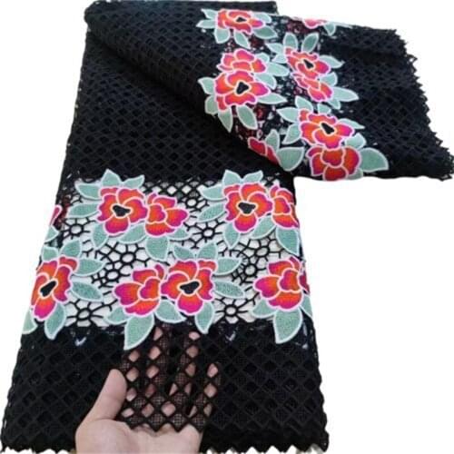 Black/Green Guipure Lace Fabric White 5 Yards 2021 African Nigerian Water Soluble Lace Fabric For Diy Sew Dress Party Wedding