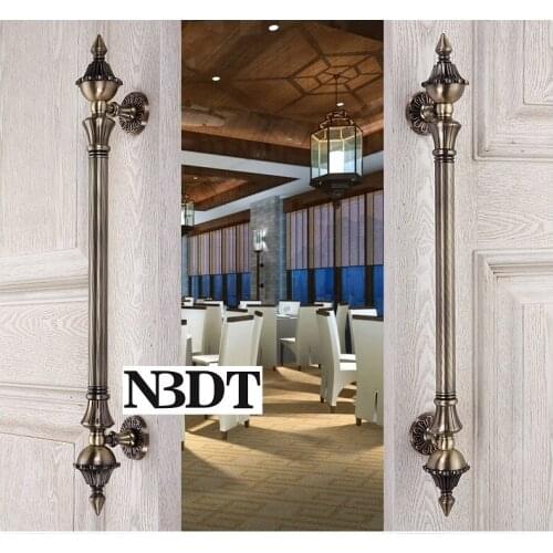 Zinc Classic Royal European Villa House Hotel Entry Wooden Door Pull Crown Finial Red Bronze Antique