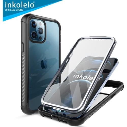 Inkolelo Apple iPhone 12 Pro Max Case 360 Degree Full Body Protection Anti Scratch Shockproof Front and Back Protective Cover